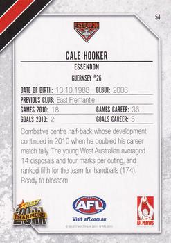 2011 Select AFL Champions #54 Cale Hooker Back